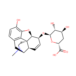 CN1CC[C@]23c4c5ccc(O)c4O[C@H]2[C@@H](O[C@@H]2O[C@@H](C(=O)O)C[C@H](O)[C@H]2O)C=C[C@H]3[C@H]1C5 ZINC000013488675