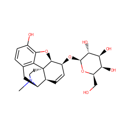 CN1CC[C@]23c4c5ccc(O)c4O[C@H]2[C@@H](O[C@@H]2O[C@H](CO)[C@H](O)[C@H](O)[C@H]2O)C=C[C@H]3[C@H]1C5 ZINC000261147408