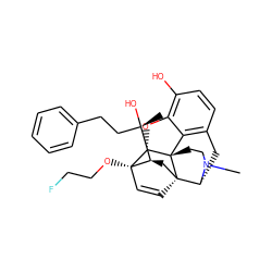 CN1CC[C@]23c4c5ccc(O)c4O[C@H]2[C@]2(OCCF)C=C[C@@]3(C[C@@H]2[C@@](C)(O)CCc2ccccc2)[C@H]1C5 ZINC000169352544