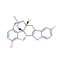 CN1CC[C@]23c4c5ccc(O)c4O[C@H]2c2[nH]c4ccc(I)cc4c2C[C@@]3(O)[C@H]1C5 ZINC000028955461