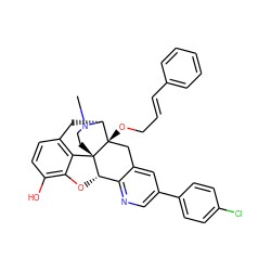 CN1CC[C@]23c4c5ccc(O)c4O[C@H]2c2ncc(-c4ccc(Cl)cc4)cc2C[C@@]3(OC/C=C/c2ccccc2)[C@H]1C5 ZINC000095577516