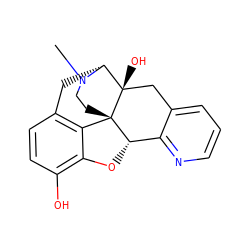 CN1CC[C@]23c4c5ccc(O)c4O[C@H]2c2ncccc2C[C@@]3(O)[C@H]1C5 ZINC000013559694