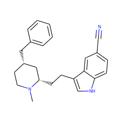 CN1CC[C@H](Cc2ccccc2)C[C@@H]1CCc1c[nH]c2ccc(C#N)cc12 ZINC000045387653