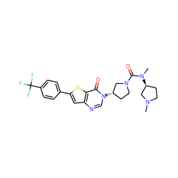 CN1CC[C@H](N(C)C(=O)N2CC[C@H](n3cnc4cc(-c5ccc(C(F)(F)F)cc5)sc4c3=O)C2)C1 ZINC000028818539