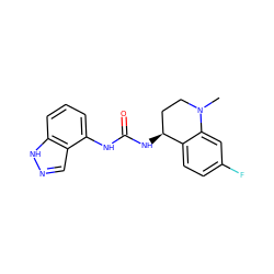 CN1CC[C@H](NC(=O)Nc2cccc3[nH]ncc23)c2ccc(F)cc21 ZINC000035899925