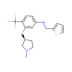 CN1CC[C@H](Oc2cc(NCc3cccs3)ccc2C(F)(F)F)C1 ZINC000095603663