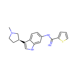 CN1CC[C@H](c2c[nH]c3cc(NC(=N)c4cccs4)ccc23)C1 ZINC000072105251