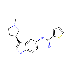 CN1CC[C@H](c2c[nH]c3ccc(NC(=N)c4cccs4)cc23)C1 ZINC000034806134