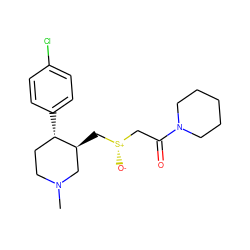 CN1CC[C@H](c2ccc(Cl)cc2)[C@@H](C[S@@+]([O-])CC(=O)N2CCCCC2)C1 ZINC000013584886