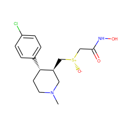 CN1CC[C@H](c2ccc(Cl)cc2)[C@@H](C[S@@+]([O-])CC(=O)NO)C1 ZINC000013584871