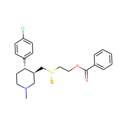 CN1CC[C@H](c2ccc(Cl)cc2)[C@@H](C[S@@+]([O-])CCOC(=O)c2ccccc2)C1 ZINC000013584851