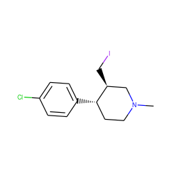 CN1CC[C@H](c2ccc(Cl)cc2)[C@@H](CI)C1 ZINC000013584826