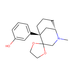 CN1CC2(OCCO2)[C@]2(c3cccc(O)c3)CCC[C@H]1C2 ZINC000073280265