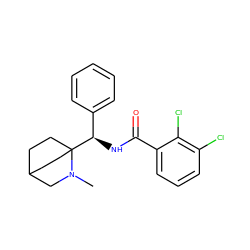 CN1CC2CCC1([C@H](NC(=O)c1cccc(Cl)c1Cl)c1ccccc1)CC2 ZINC000139690625