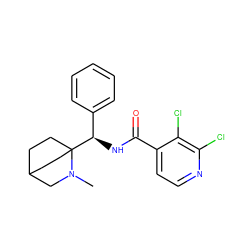 CN1CC2CCC1([C@H](NC(=O)c1ccnc(Cl)c1Cl)c1ccccc1)CC2 ZINC000141433637