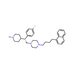 CN1CCC([C@@H](CN2CCN(CCCCc3cccc4ccccc34)CC2)c2ccc(F)cc2)CC1 ZINC000028645902