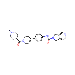 CN1CCC(C(=O)N2CC=C(c3ccc(NC(=O)N4Cc5ccncc5C4)cc3)CC2)CC1 ZINC000166617113