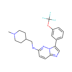 CN1CCC(CNc2ccc3ncc(-c4cccc(OC(F)(F)F)c4)n3n2)CC1 ZINC000068205235