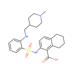 CN1CCC(CNc2ccccc2S(=O)(=O)Nc2ccc3c(c2C(=O)O)CCCC3)CC1 ZINC000014964661