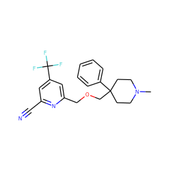 CN1CCC(COCc2cc(C(F)(F)F)cc(C#N)n2)(c2ccccc2)CC1 ZINC000095586428