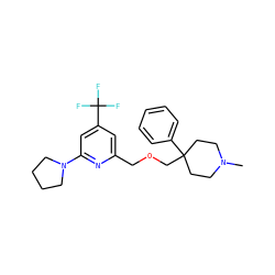 CN1CCC(COCc2cc(C(F)(F)F)cc(N3CCCC3)n2)(c2ccccc2)CC1 ZINC000095586916