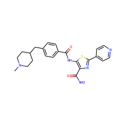 CN1CCC(Cc2ccc(C(=O)Nc3sc(-c4ccncc4)nc3C(N)=O)cc2)CC1 ZINC000150017546