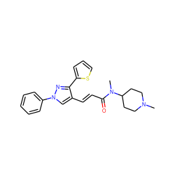 CN1CCC(N(C)C(=O)/C=C/c2cn(-c3ccccc3)nc2-c2cccs2)CC1 ZINC000003368017