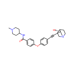 CN1CCC(NC(=O)c2ccc(Oc3ccc(C#C[C@]4(O)CN5CCC4CC5)cc3)cc2)CC1 ZINC000073224528