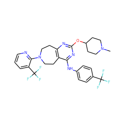 CN1CCC(Oc2nc3c(c(Nc4ccc(C(F)(F)F)cc4)n2)CCN(c2ncccc2C(F)(F)F)CC3)CC1 ZINC000144937841