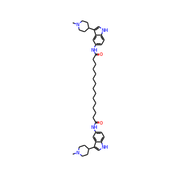 CN1CCC(c2c[nH]c3ccc(NC(=O)CCCCCCCCCCCCCC(=O)Nc4ccc5[nH]cc(C6CCN(C)CC6)c5c4)cc23)CC1 ZINC000049889318