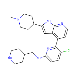 CN1CCC(c2cc3c(-c4nc(NCC5CCNCC5)ccc4Cl)ccnc3[nH]2)CC1 ZINC000226047703