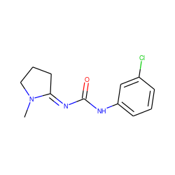 CN1CCC/C1=N\C(=O)Nc1cccc(Cl)c1 ZINC000028570930