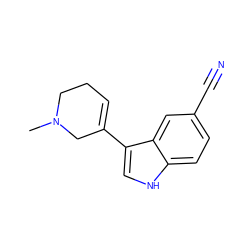 CN1CCC=C(c2c[nH]c3ccc(C#N)cc23)C1 ZINC000026745903