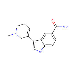 CN1CCC=C(c2c[nH]c3ccc(C(N)=O)cc23)C1 ZINC000026748290