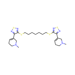 CN1CCC=C(c2nsnc2SCCCCCCCSc2nsnc2C2=CCCN(C)C2)C1 ZINC000013471100