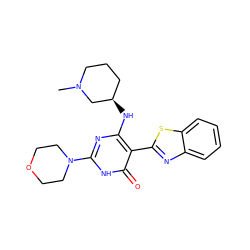 CN1CCC[C@@H](Nc2nc(N3CCOCC3)[nH]c(=O)c2-c2nc3ccccc3s2)C1 ZINC000473115003