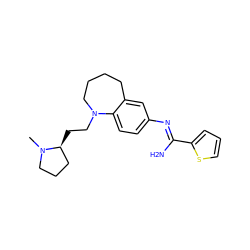 CN1CCC[C@@H]1CCN1CCCCc2cc(/N=C(\N)c3cccs3)ccc21 ZINC000084596726