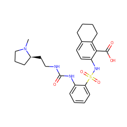 CN1CCC[C@@H]1CCNC(=O)Nc1ccccc1S(=O)(=O)Nc1ccc2c(c1C(=O)O)CCCC2 ZINC000014964695