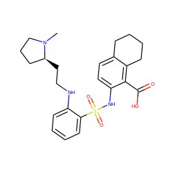 CN1CCC[C@@H]1CCNc1ccccc1S(=O)(=O)Nc1ccc2c(c1C(=O)O)CCCC2 ZINC000014964492