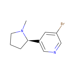 CN1CCC[C@@H]1c1cncc(Br)c1 ZINC000013444074