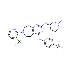 CN1CCC[C@H](Nc2nc3c(c(Nc4ccc(C(F)(F)F)cc4)n2)CCN(c2ncccc2C(F)(F)F)CC3)C1 ZINC000066258801