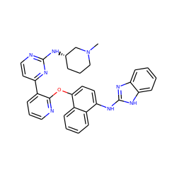 CN1CCC[C@H](Nc2nccc(-c3cccnc3Oc3ccc(Nc4nc5ccccc5[nH]4)c4ccccc34)n2)C1 ZINC000299836560