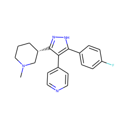 CN1CCC[C@H](c2n[nH]c(-c3ccc(F)cc3)c2-c2ccncc2)C1 ZINC000049071421