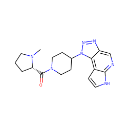 CN1CCC[C@H]1C(=O)N1CCC(n2nnc3cnc4[nH]ccc4c32)CC1 ZINC000096271455