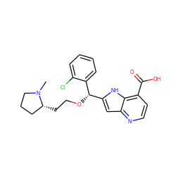 CN1CCC[C@H]1CCO[C@@H](c1cc2nccc(C(=O)O)c2[nH]1)c1ccccc1Cl ZINC001772634926