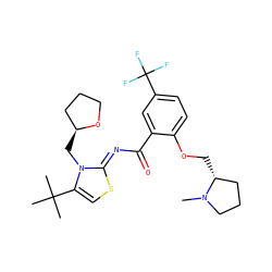 CN1CCC[C@H]1COc1ccc(C(F)(F)F)cc1C(=O)/N=c1\scc(C(C)(C)C)n1C[C@H]1CCCO1 ZINC000118248392