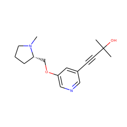 CN1CCC[C@H]1COc1cncc(C#CC(C)(C)O)c1 ZINC000013611487