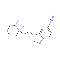 CN1CCCC[C@]1(C)CCc1c[nH]c2ccc(C#N)cc12 ZINC000045374169