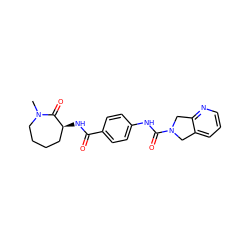 CN1CCCC[C@H](NC(=O)c2ccc(NC(=O)N3Cc4cccnc4C3)cc2)C1=O ZINC000140258359