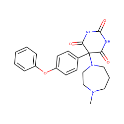 CN1CCCN(C2(c3ccc(Oc4ccccc4)cc3)C(=O)NC(=O)NC2=O)CC1 ZINC000072107982